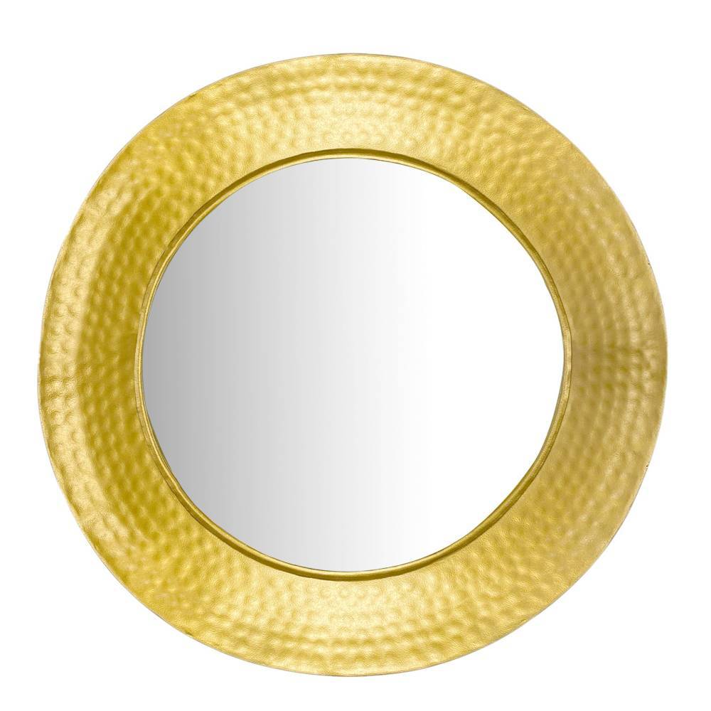 Runder Wandspiegel in Gold - Gladiore