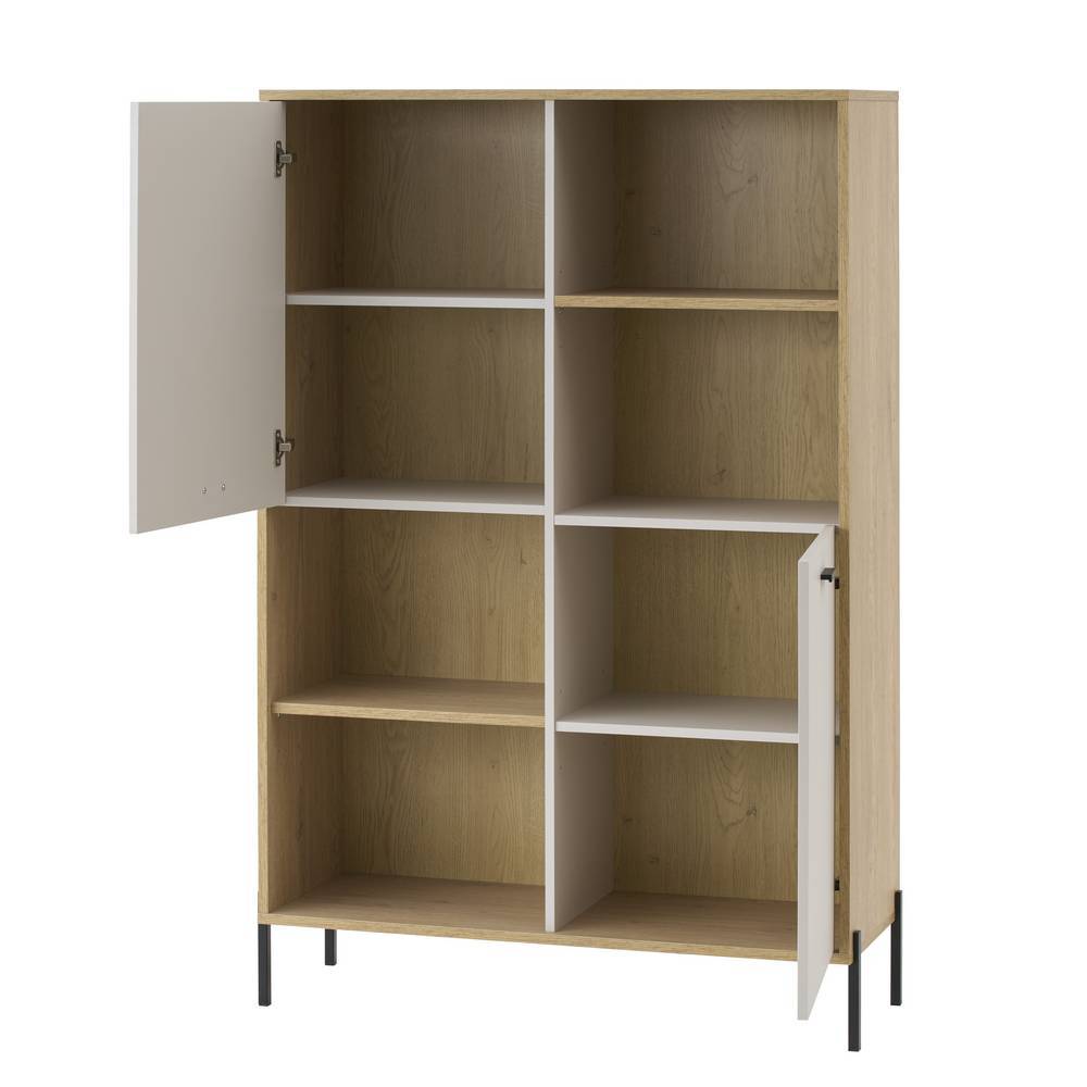 Offener Wohnzimmerschrank in Eiche Holzoptik mit variablen Ablageflächen und viel Stauraum – Dasanti