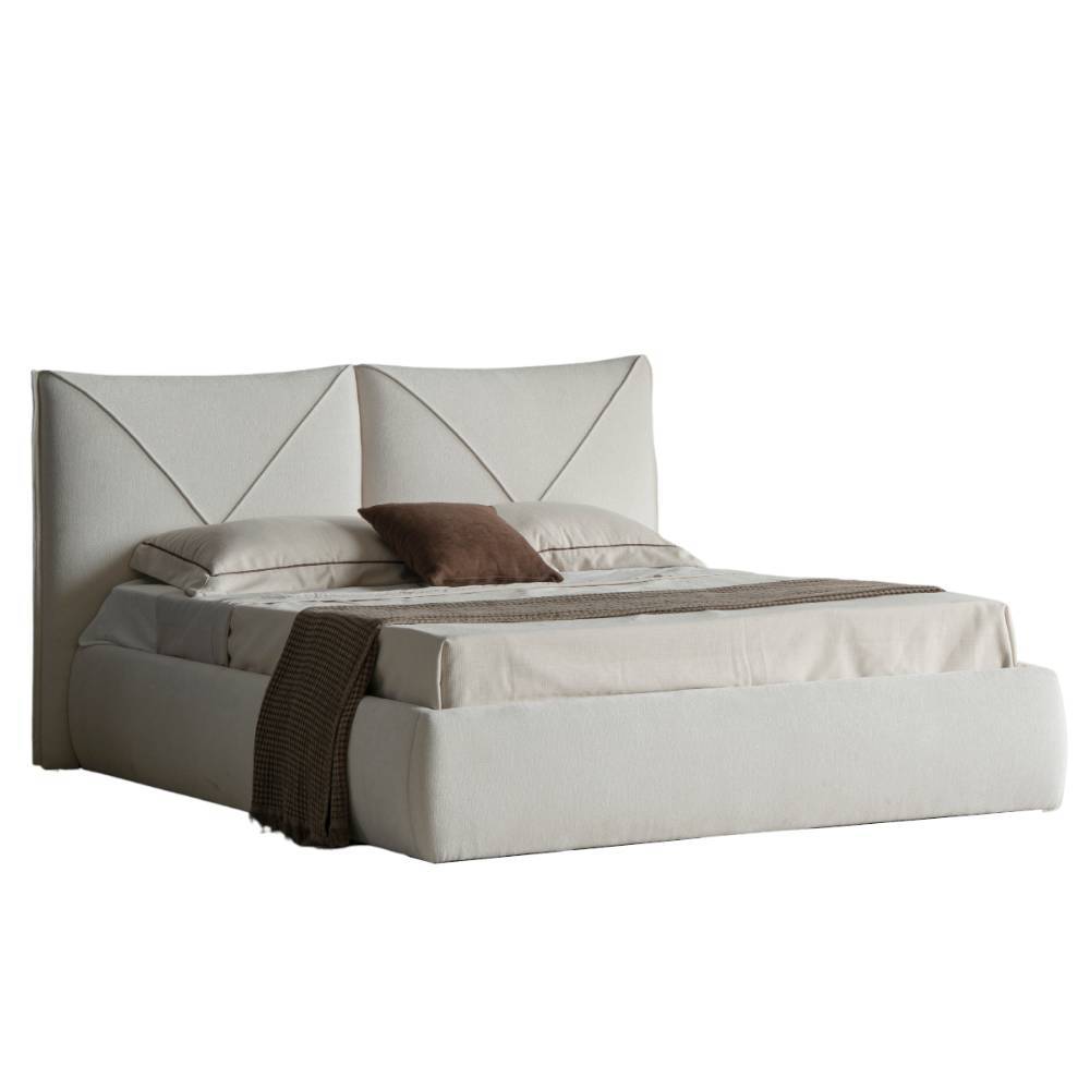 Voll ausgestattetes Polsterbett in Beige - Hinnavaron