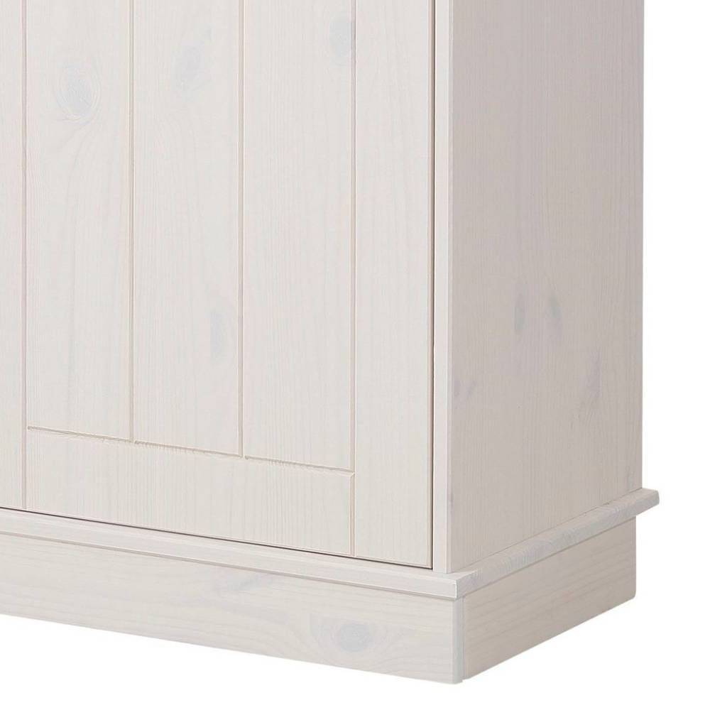 Highboard Vitrine in Weiß und Kiefer Honig - Zentra