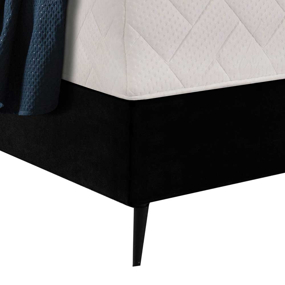 Schwarzes Boxspringbett mit Stoffbezug - Mexa