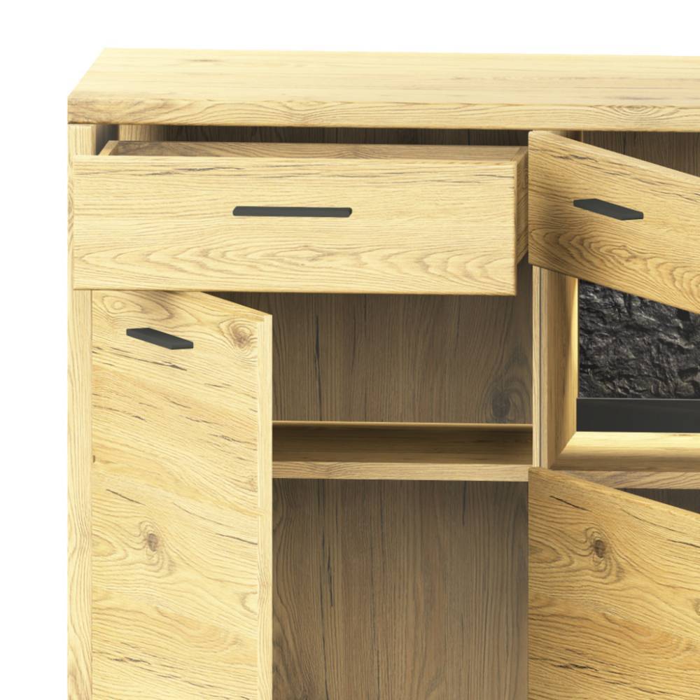 Massives Sideboard aus Wildeiche Massivholz - Friburgo