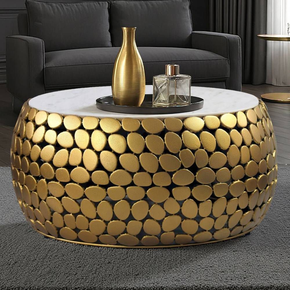 Wohnzimmer Marmortisch mit Aluminium - Nalca