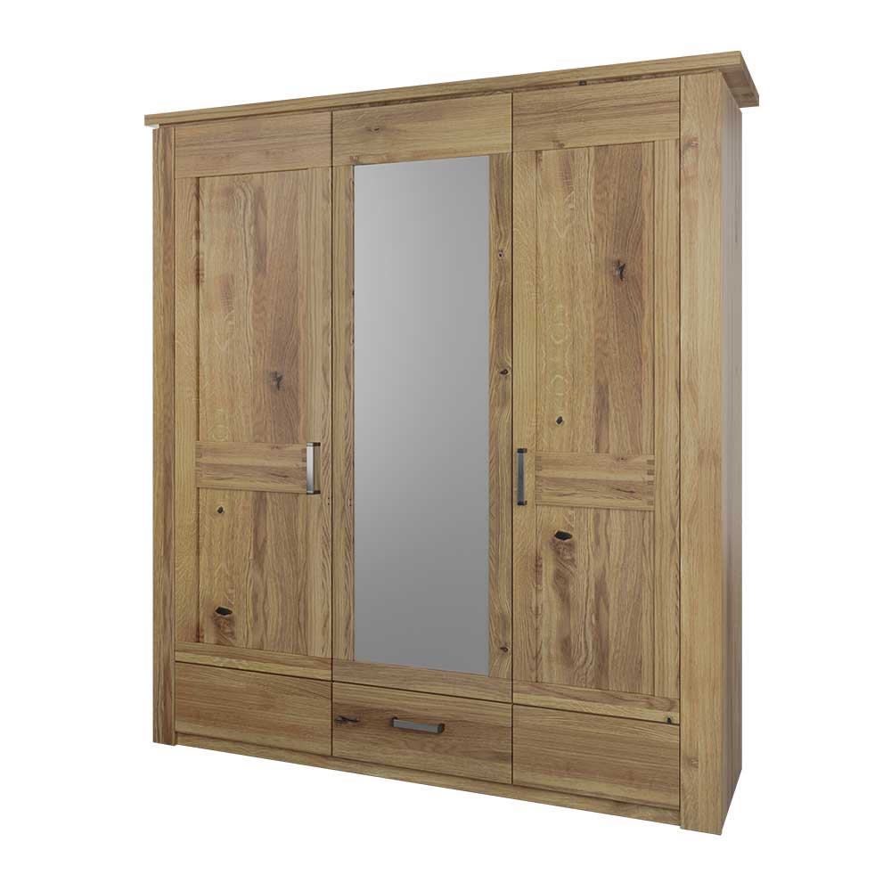 Teilmassiver Kleiderschrank aus Asteiche - Riostar