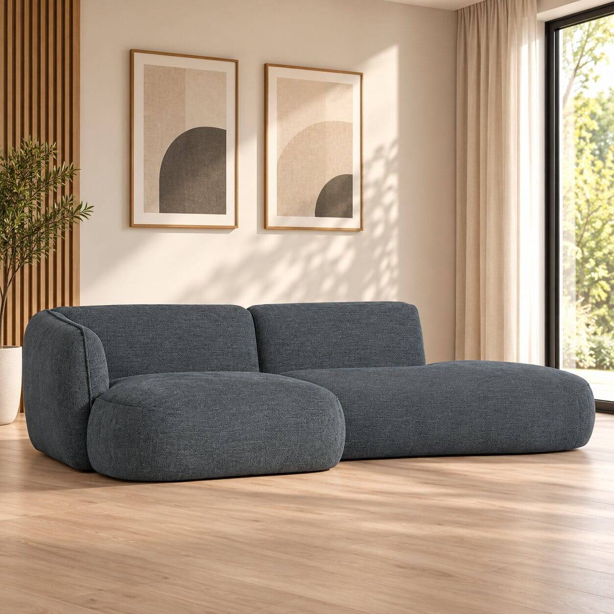 L-Sofa in Petrol Blau - Cristiano