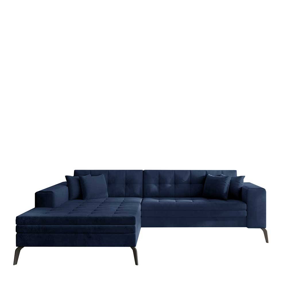 Wohnzimmer Eckcouch in Dunkelblau - Asbro