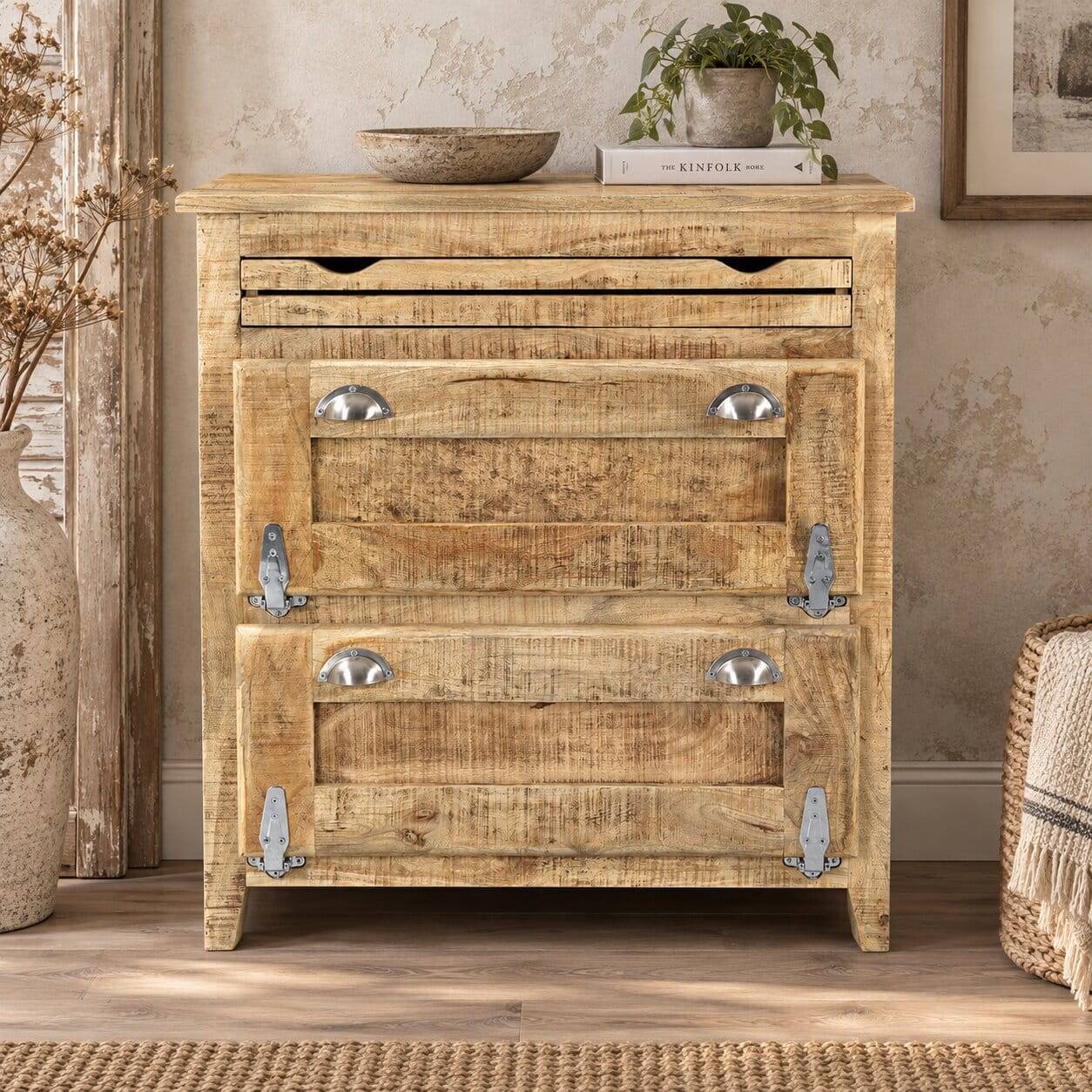 Shabby Design Schuhschrank mit 2 Klappen - Suennas