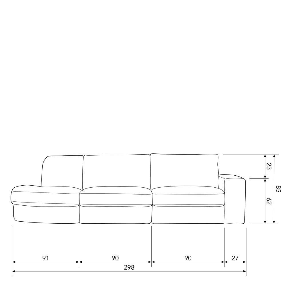 Wohzimmer Sofa in Anthrazit Webstoff-Bezug - Jilatov