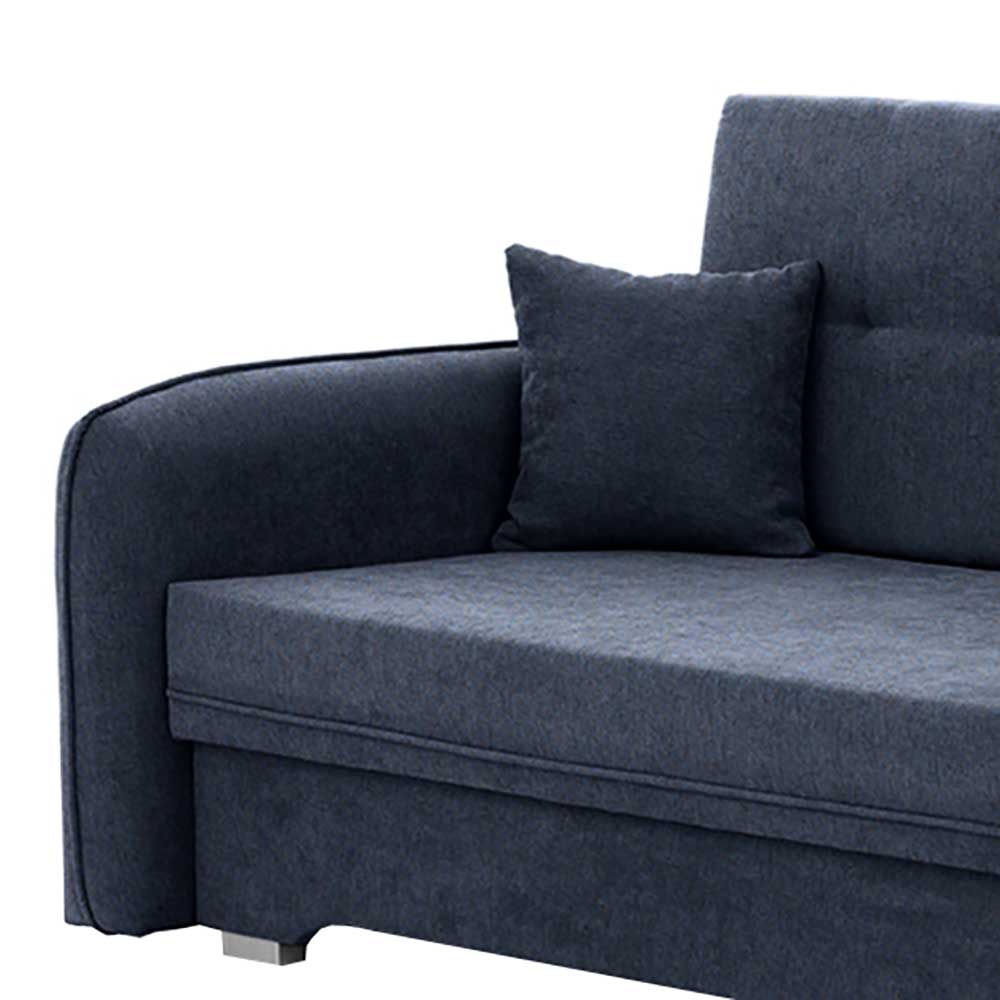 2er Schlafcouch in Blaugrau Veloursbezug - Candeloco