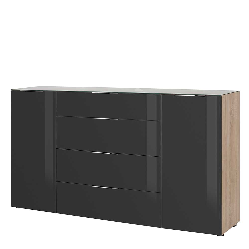 Topp Sideboard in Anthrazit Glas - Adricia