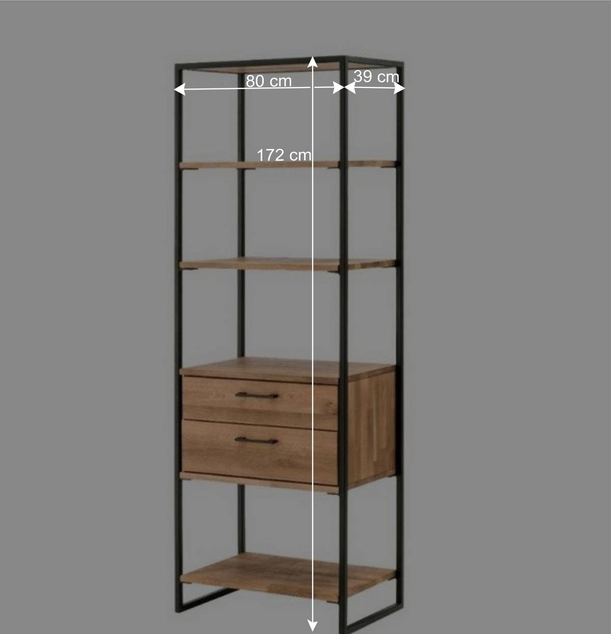 Industrial-Design-Regal mit vier offenen Fächern - Ingbo