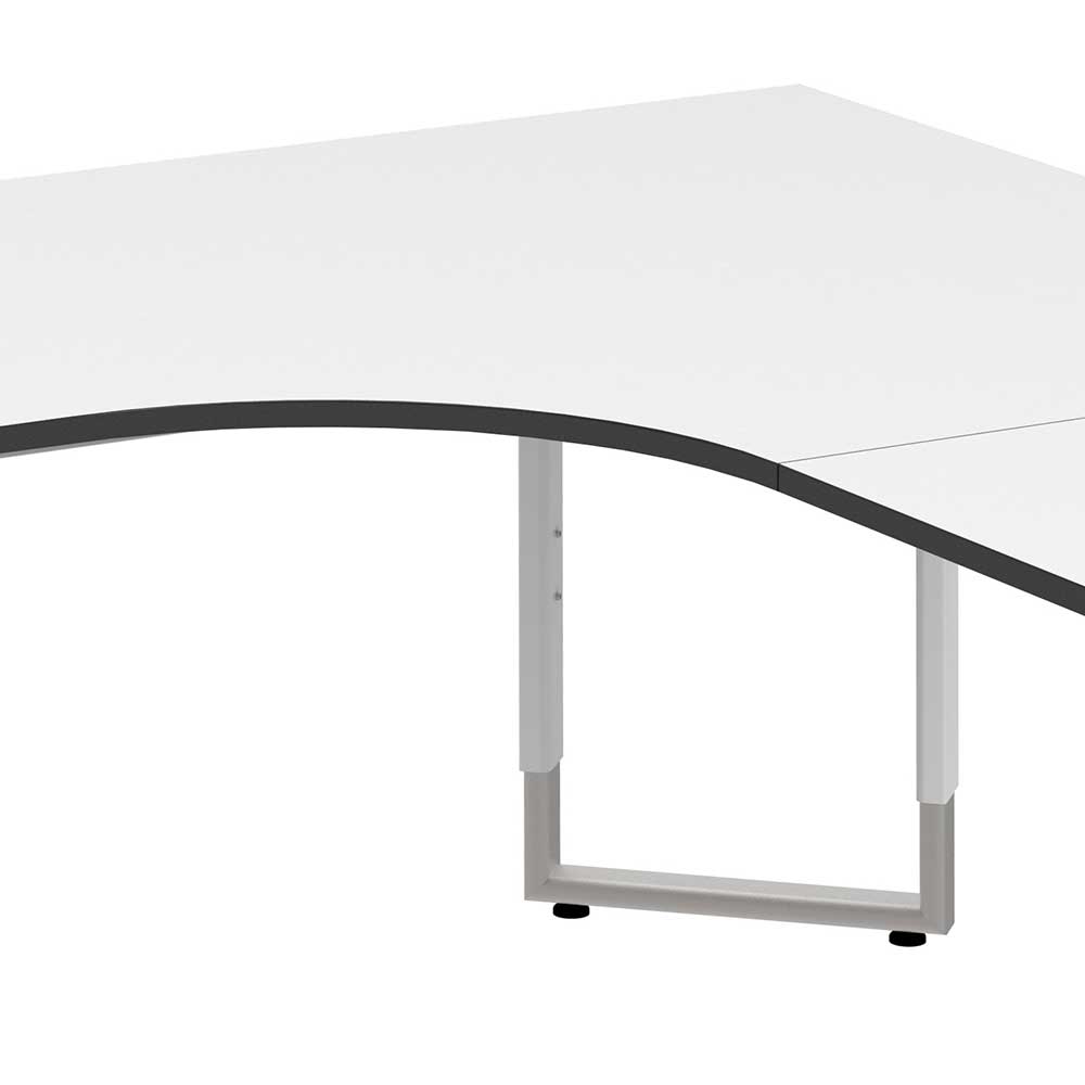 L Schreibtisch Papetina in Weiß Grau