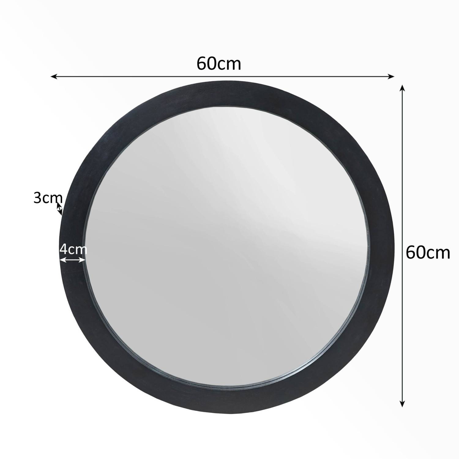 Fließender Designer Spiegel 60cm mit Rahmentiefe und -breite – Restravon