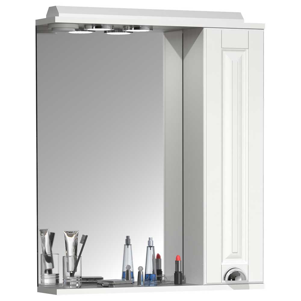 Badspiegel mit Seitenschrank in Weiß - Akira