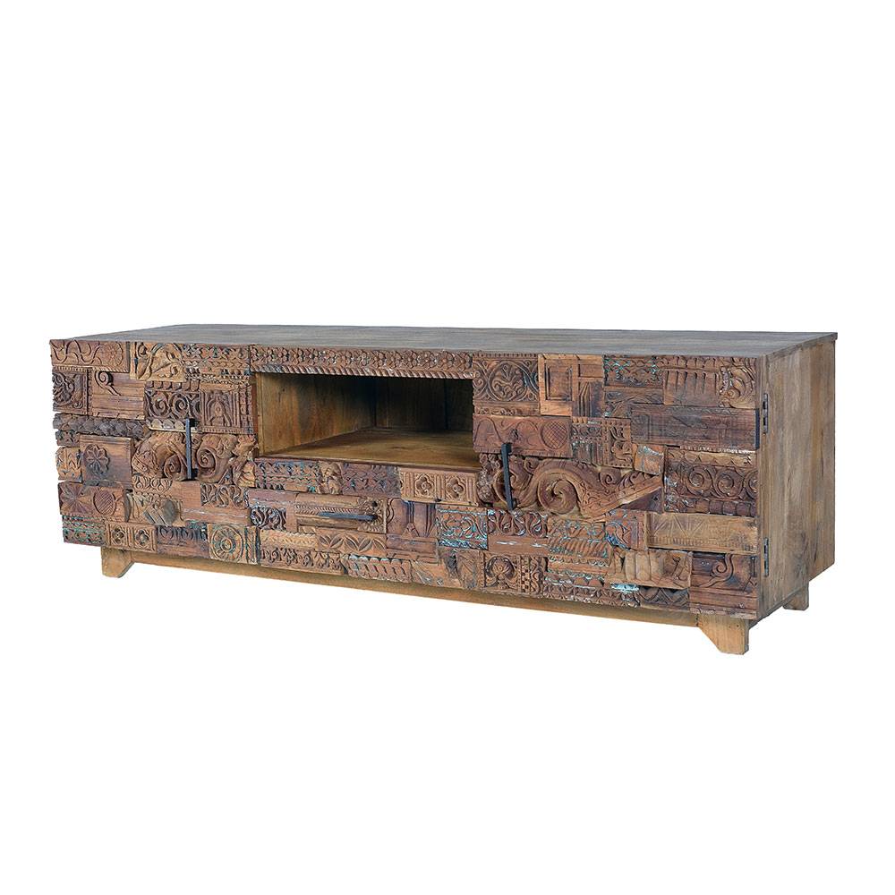 Design TV-Lowboard aus Mangoholz rustikal - Lacid