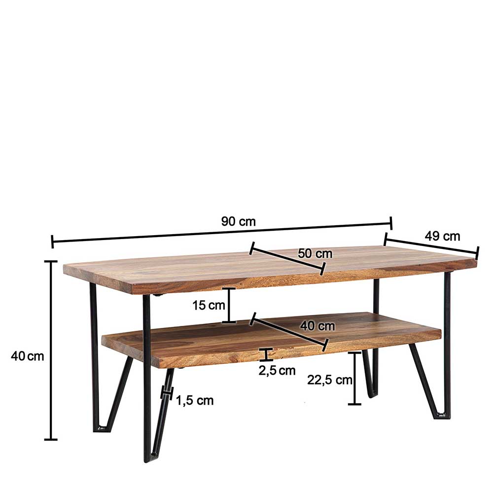 Design Couchtisch mit Ablage - Kusmana