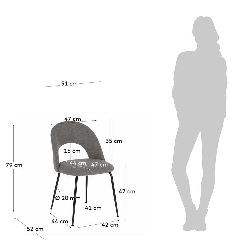 Design Esstischstühle in Hellgrau - Formosia (4er Set)