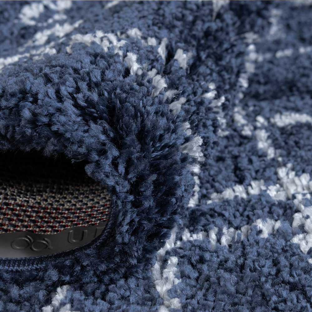 Abstrakt gemusterter Läufer Teppich in Blau - Gunnar