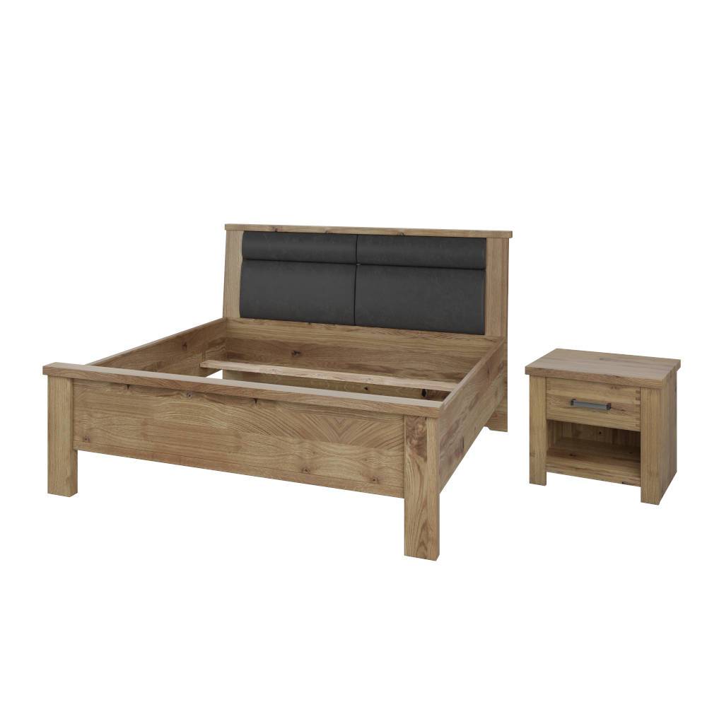 140x200 cm Asteiche Bett teilmassiv - Riostar