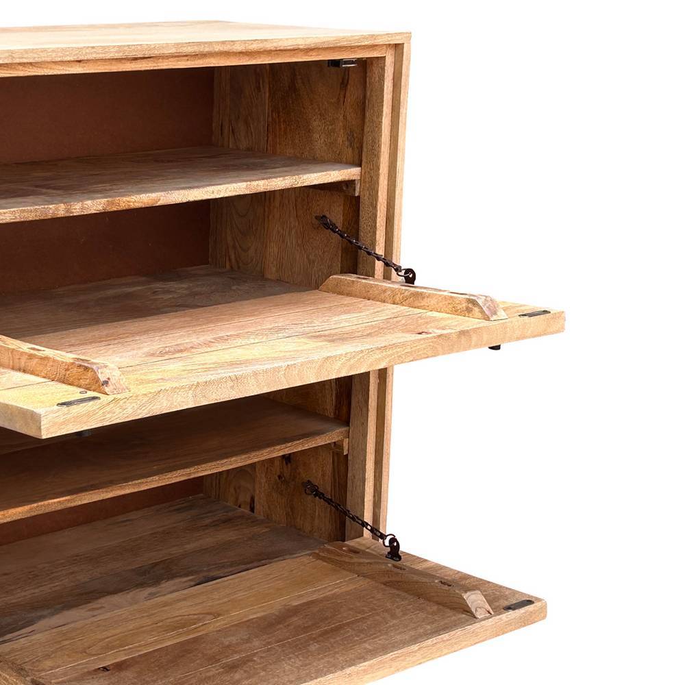 Schuhschrank aus Mangobaum Massivholz - Peravia