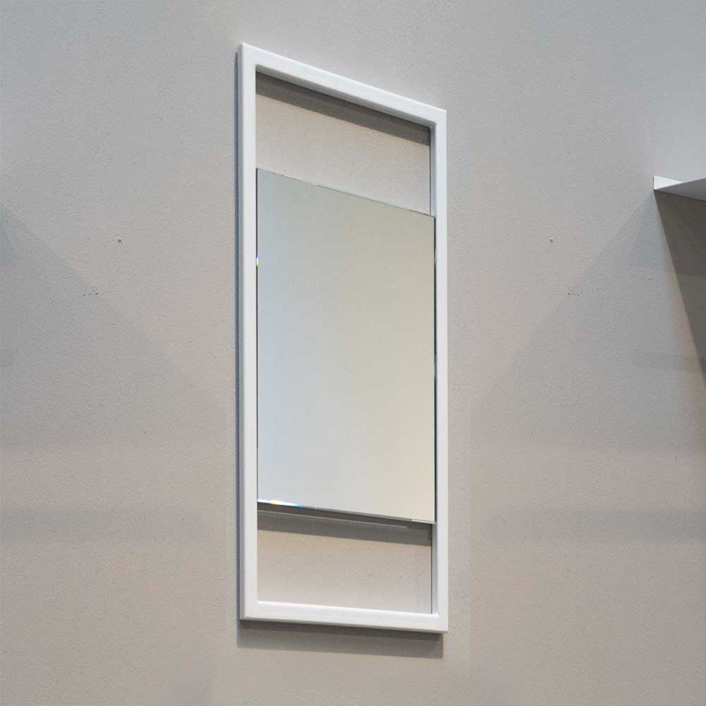 Spiegel mit Metallrahmen in Weiß - Blax