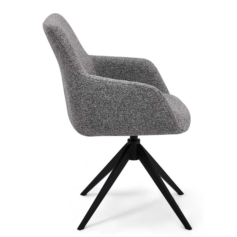 Tischsessel in Grau Boucle - Valines (2er Set)