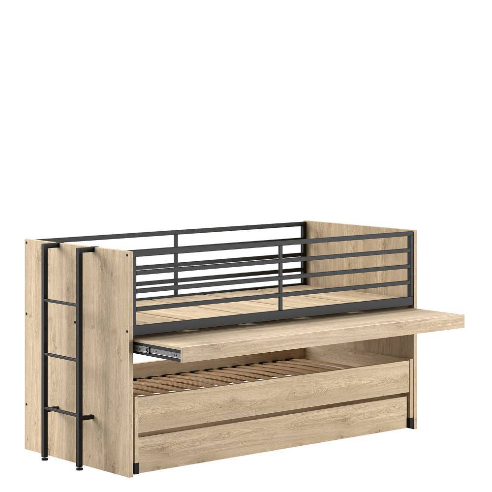 Helles Etagenbett mit praktischer Bettschublade und integrierter Leiter für Kinderzimmer – Choice