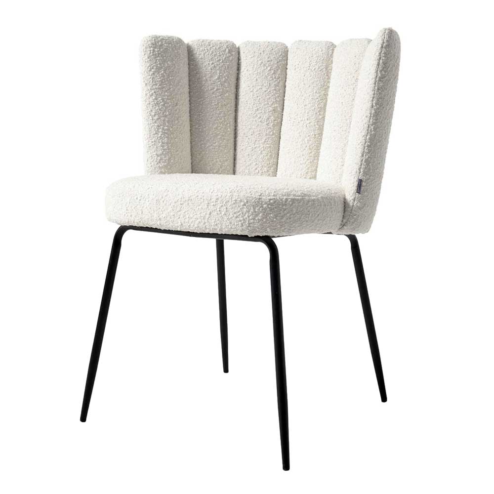 Designstühle in Weiß Strukturstoff - Chaira (2er Set)
