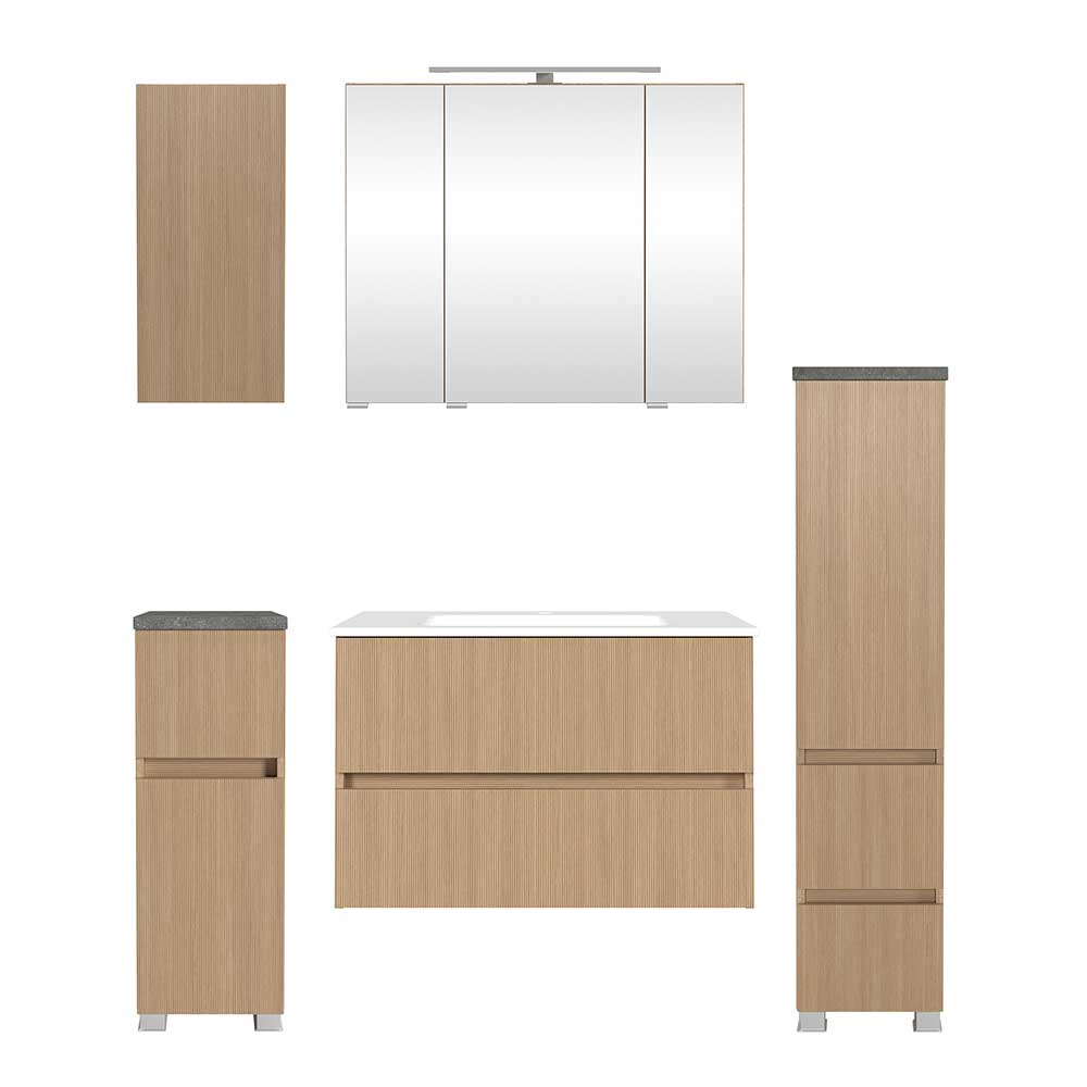 Badmöbel Block Einzelmöbel Set - Leitha (fünfteilig)