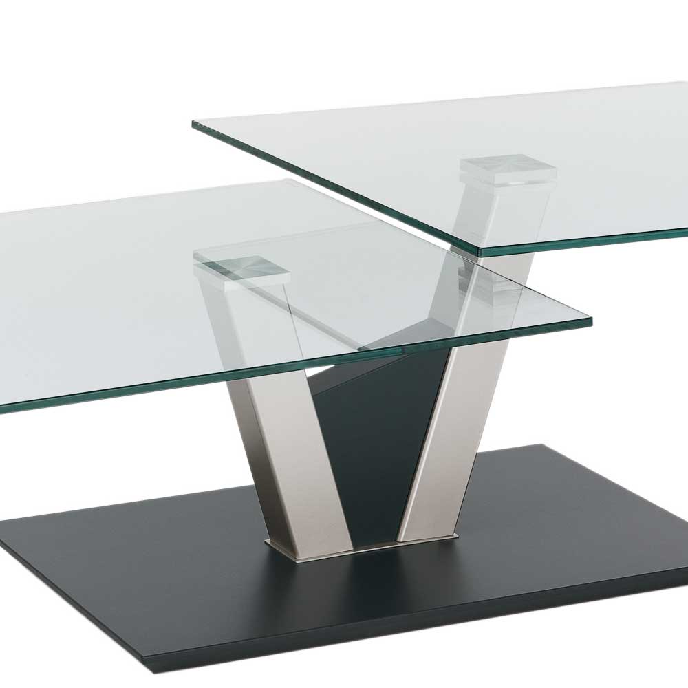 Design Glas Couchtisch mit schwenkbarer Tischplatte - Exotica