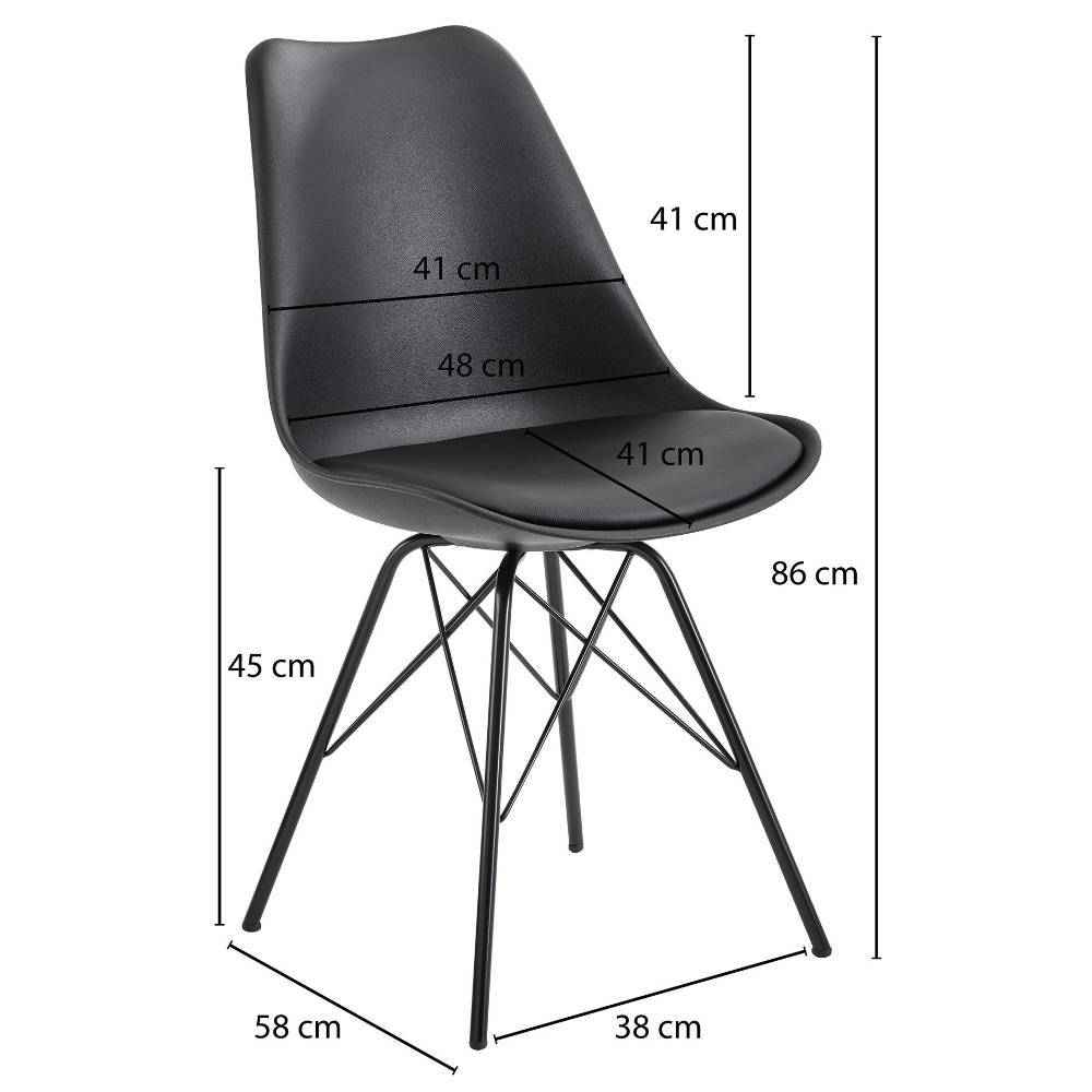 Esszimmer Schalenstuhl in Schwarz - Merle (2er Set)