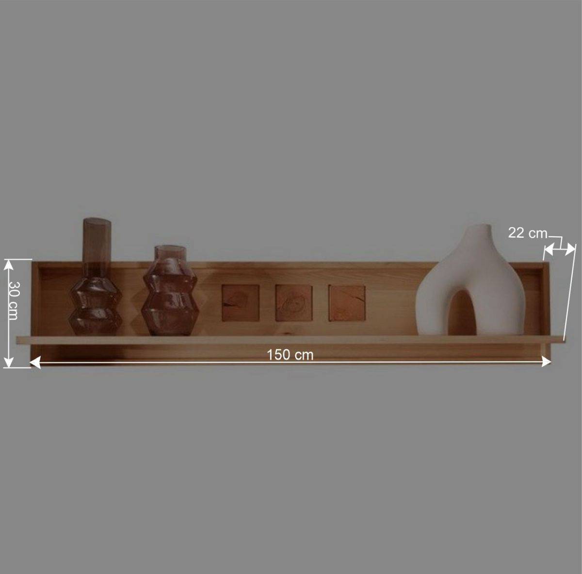 Wohnwand Möbelset aus Massivholz - Sarosca (vierteilig)