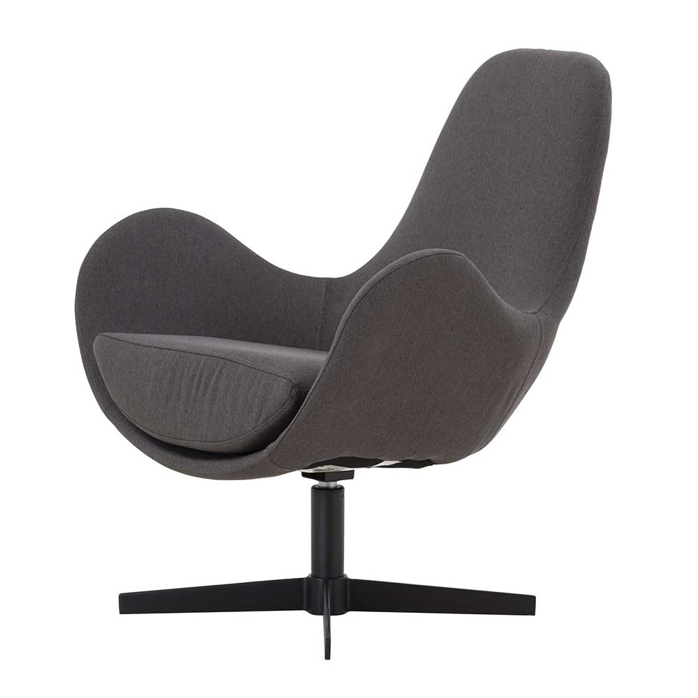 Retrodesign Sessel in Dunkelgrau Webstoff - Ivany