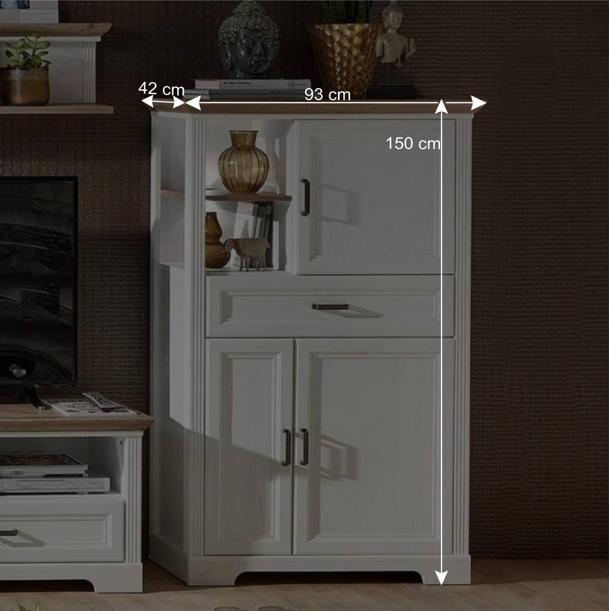 Wohnzimmer Country Möbel Set - Sinolita (vierteilig)