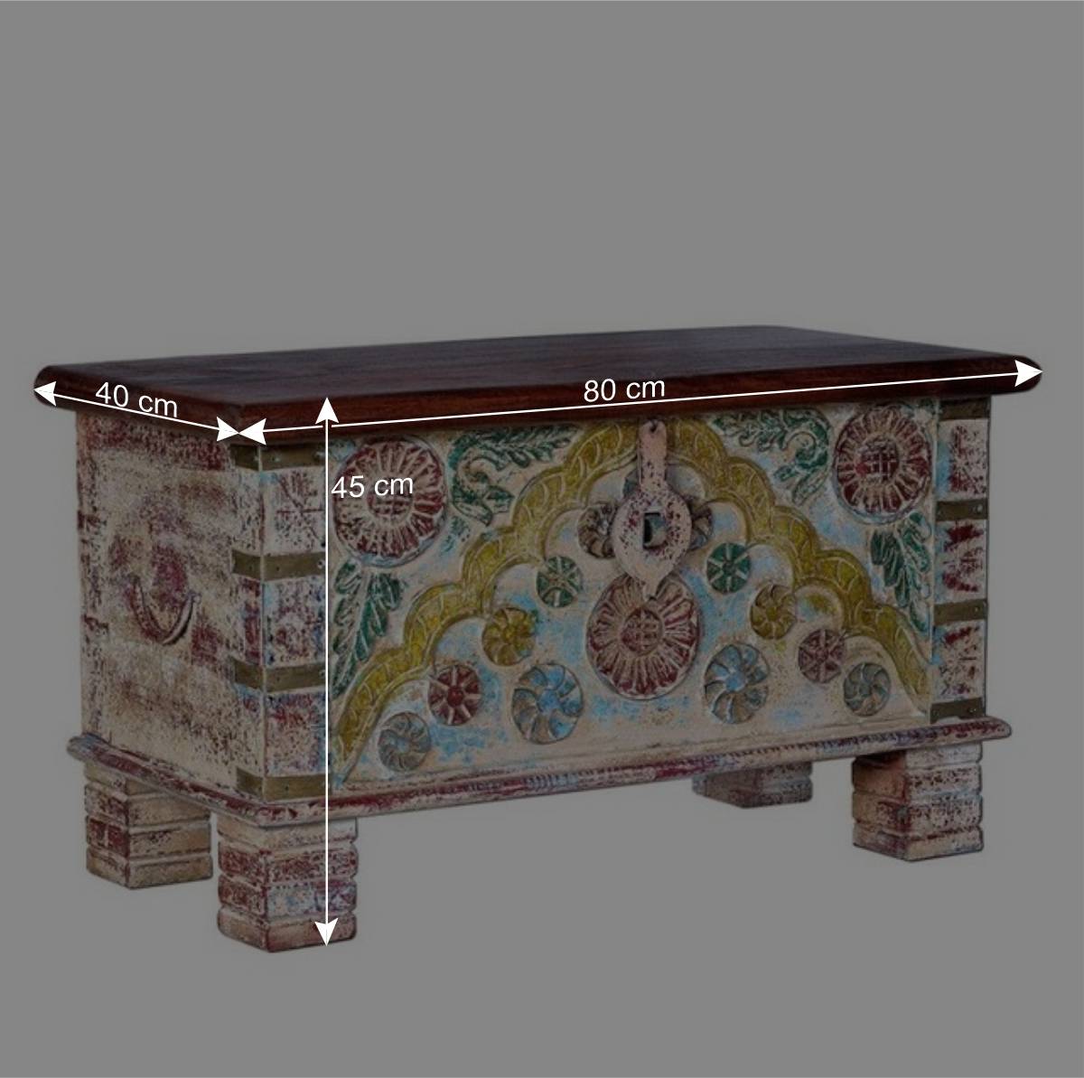 Design Holztruhe - mehrfarbig aus Holz - Akeno