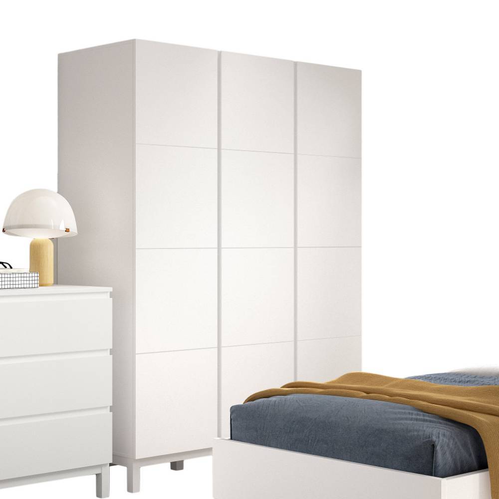 Jugendzimmer Set mit weißem Kleiderschrank und dreischübigem Schrank – Crocinol