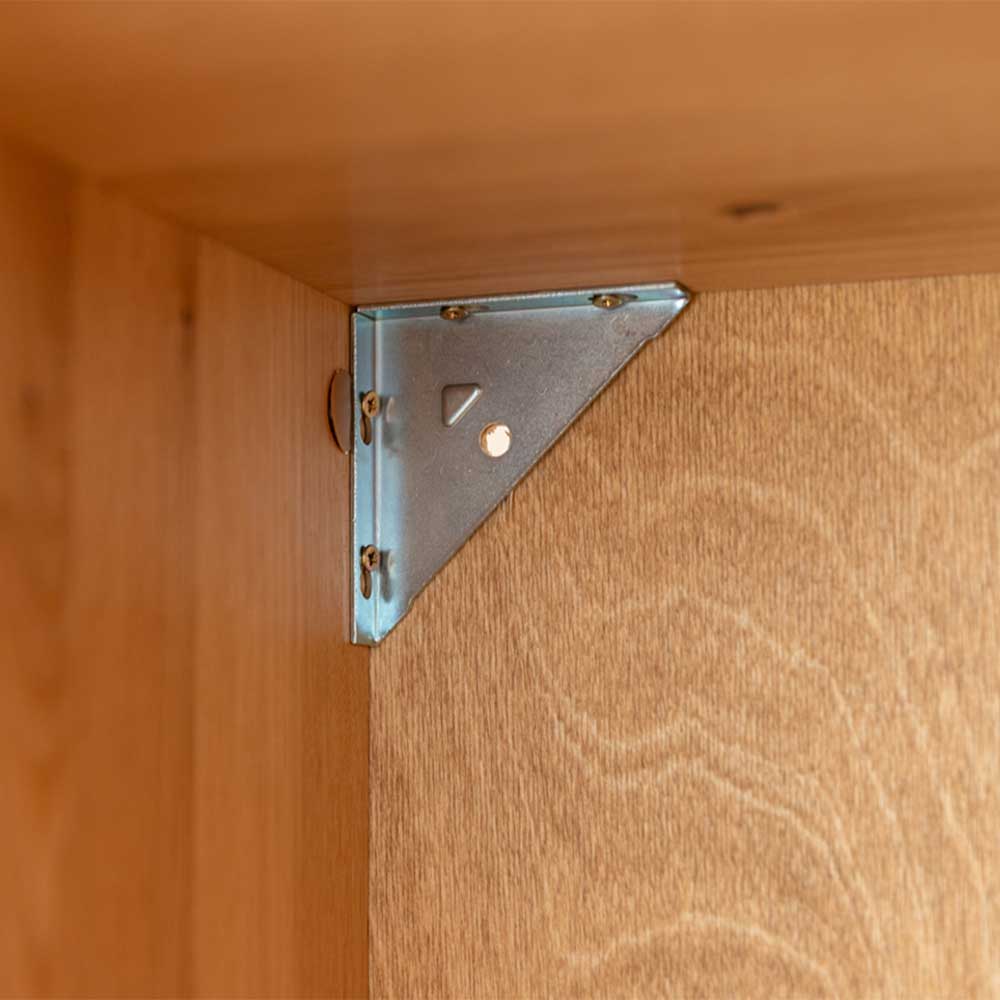 Massivholz Vitrine in Eiche mit Schwarz - Eribella