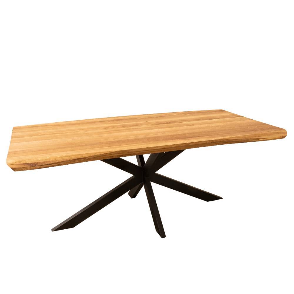 Design Eichenholztisch mit Metallgestell - Epos