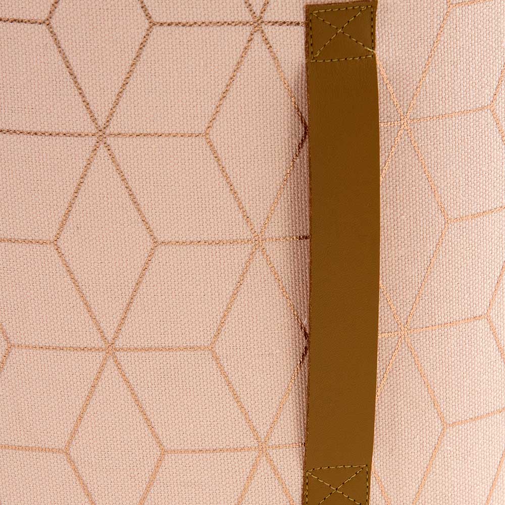 Hocker in Rosa mit geometrischem Muster in Gold - Sidervide