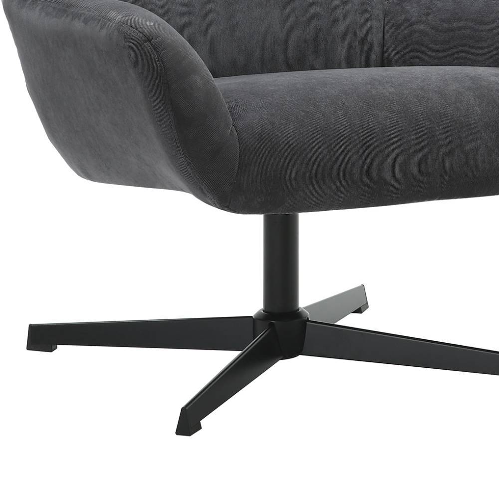 Cordsessel mit Fußhocker im Set - Esmeraldu (zweiteilig)