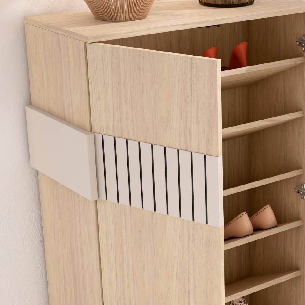 Highboard für Schuhe in Naturfarben Holzoptik - Ragusca