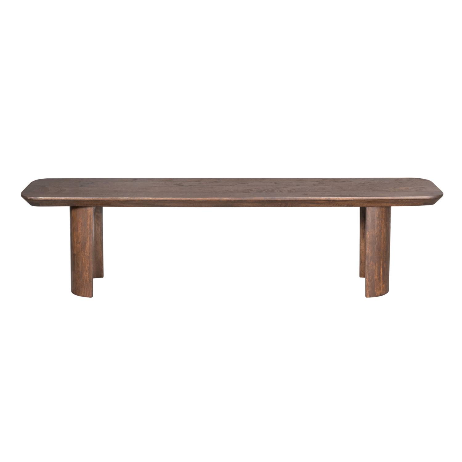 Stabile Holzbank mit massiven, runden Beinen, dunkles Holz – Addagio