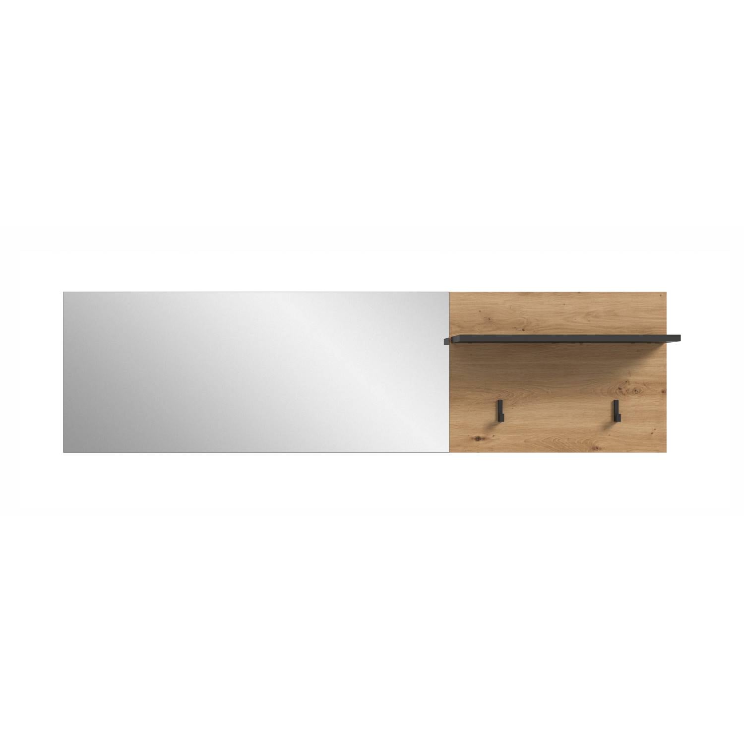 Schwarze Wandgarderobe mit Kleiderhaken - Irysma