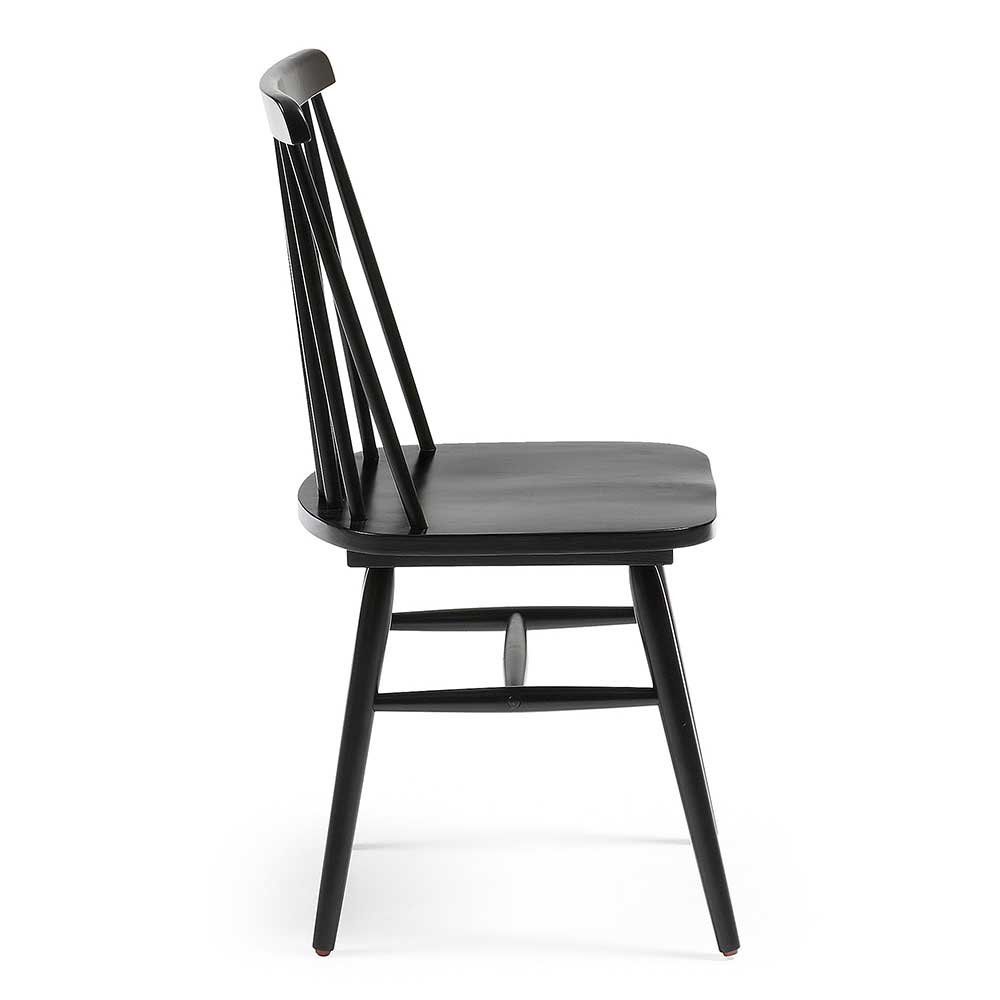Scandi Stuhl in Schwarz lackiert - Finaly (2er Set)