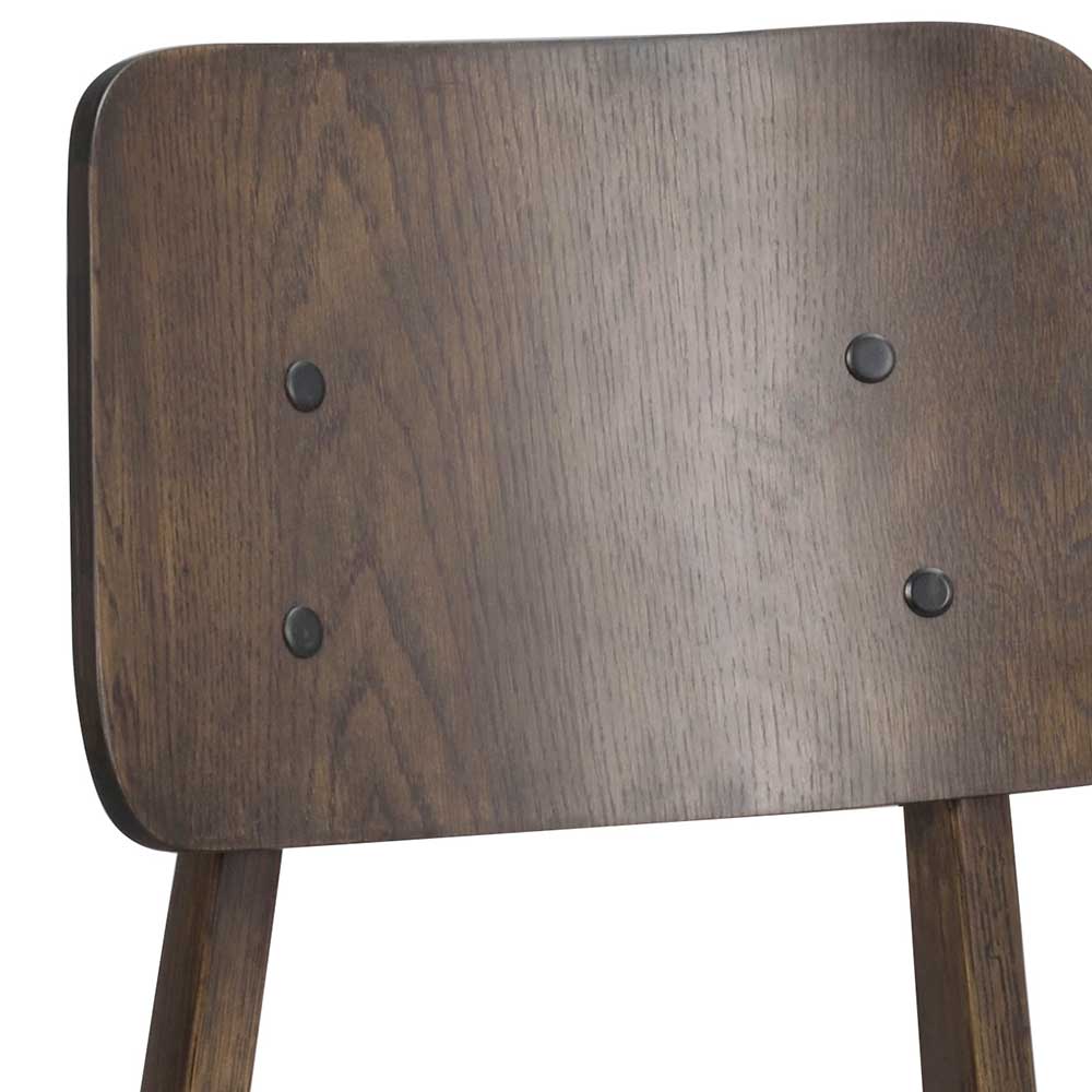 Holzstühle in Dunkelbraun & Beige - Viladeo (2er Set)