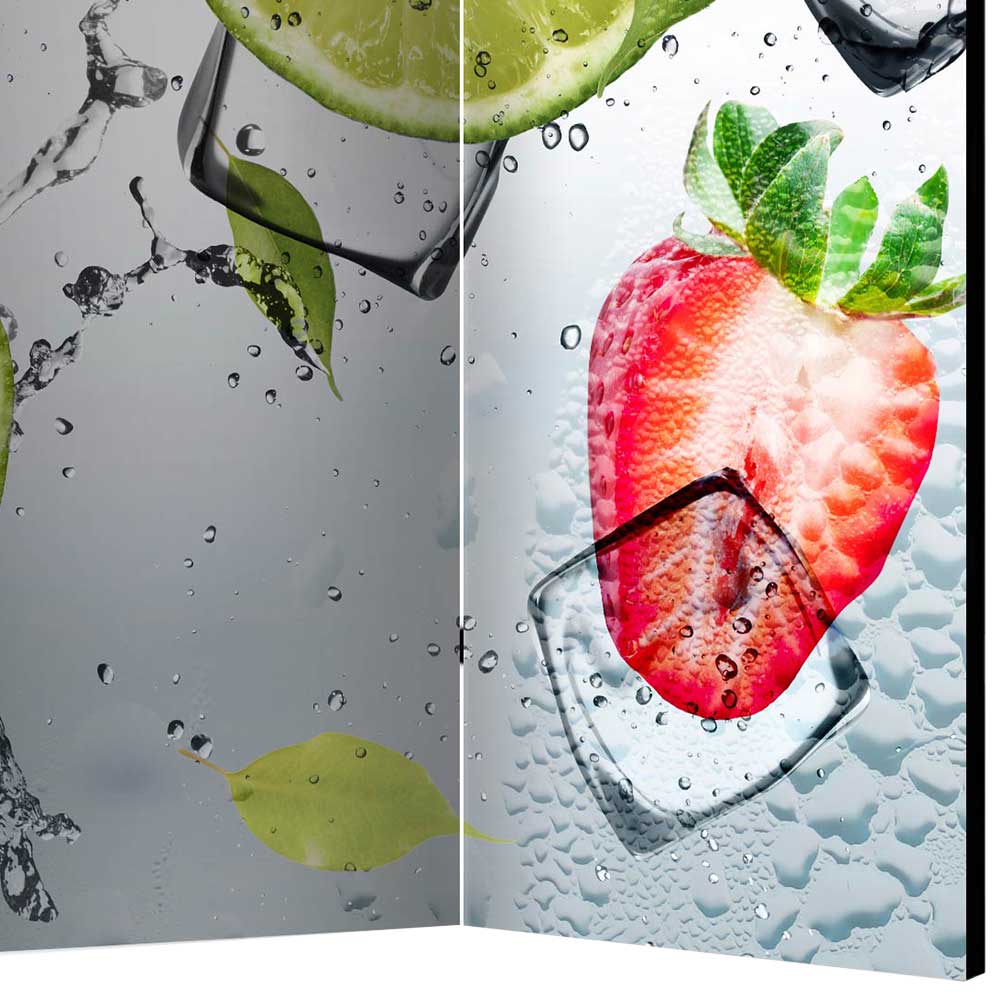Fotoprint Raumtrenner mit Früchten Wasser Eis - Piratro