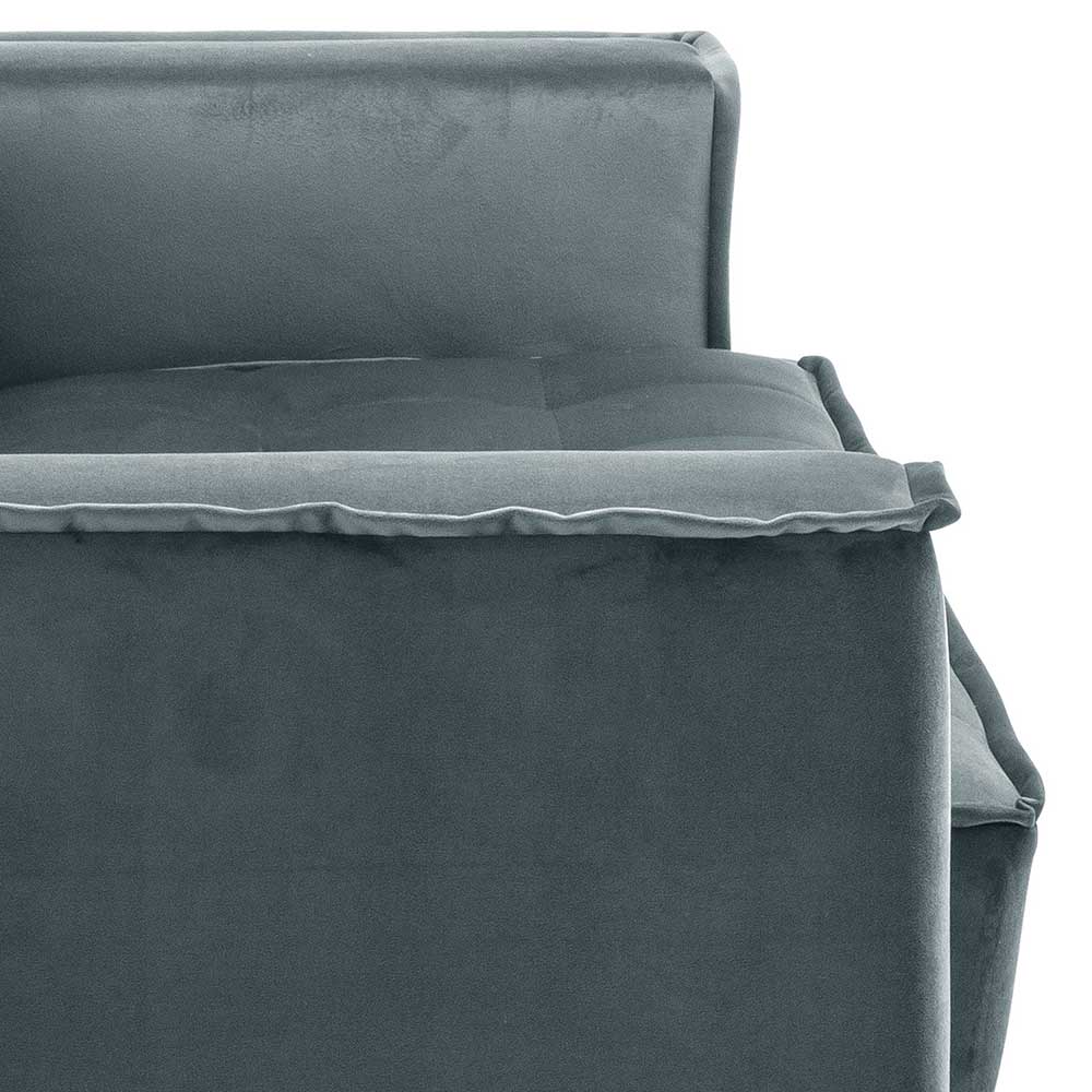 Blaugraue Couch aus Samtvelours - Lymeca