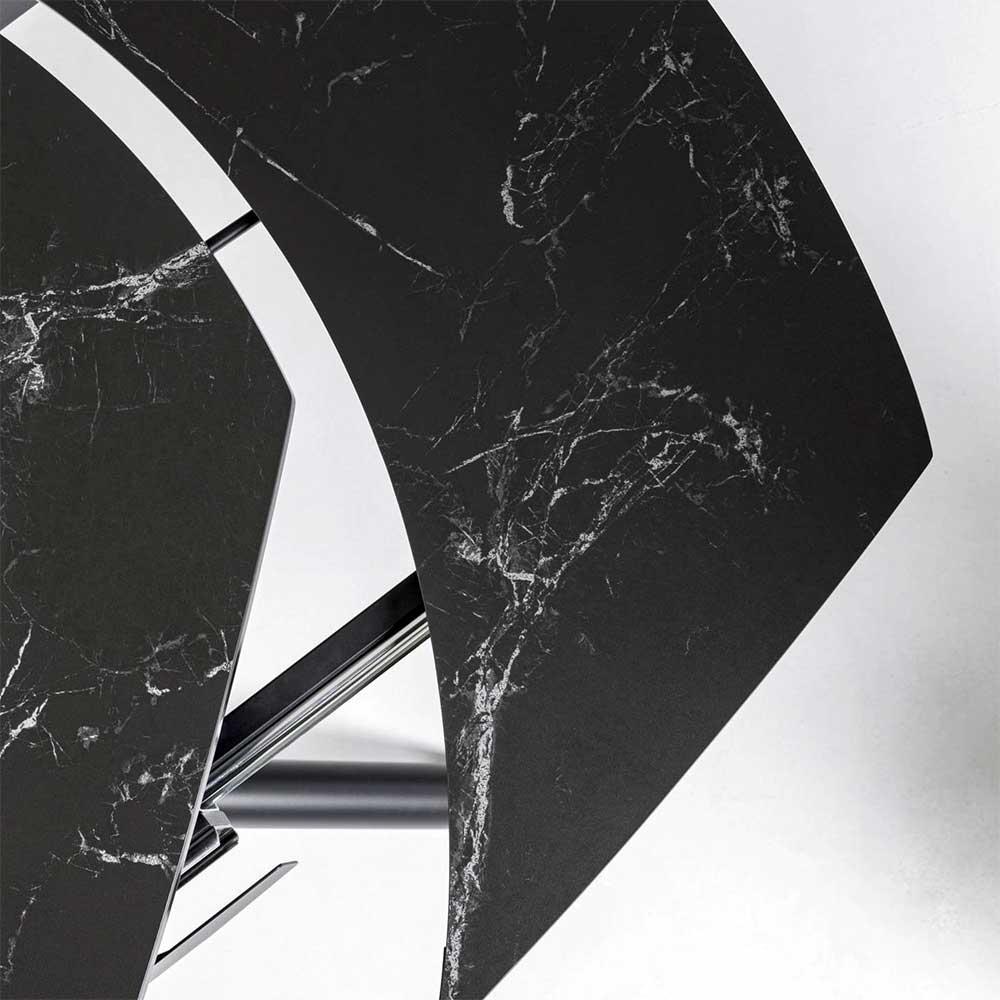 Designer Esszimmertisch in Schwarz marmoriert - Lephanta