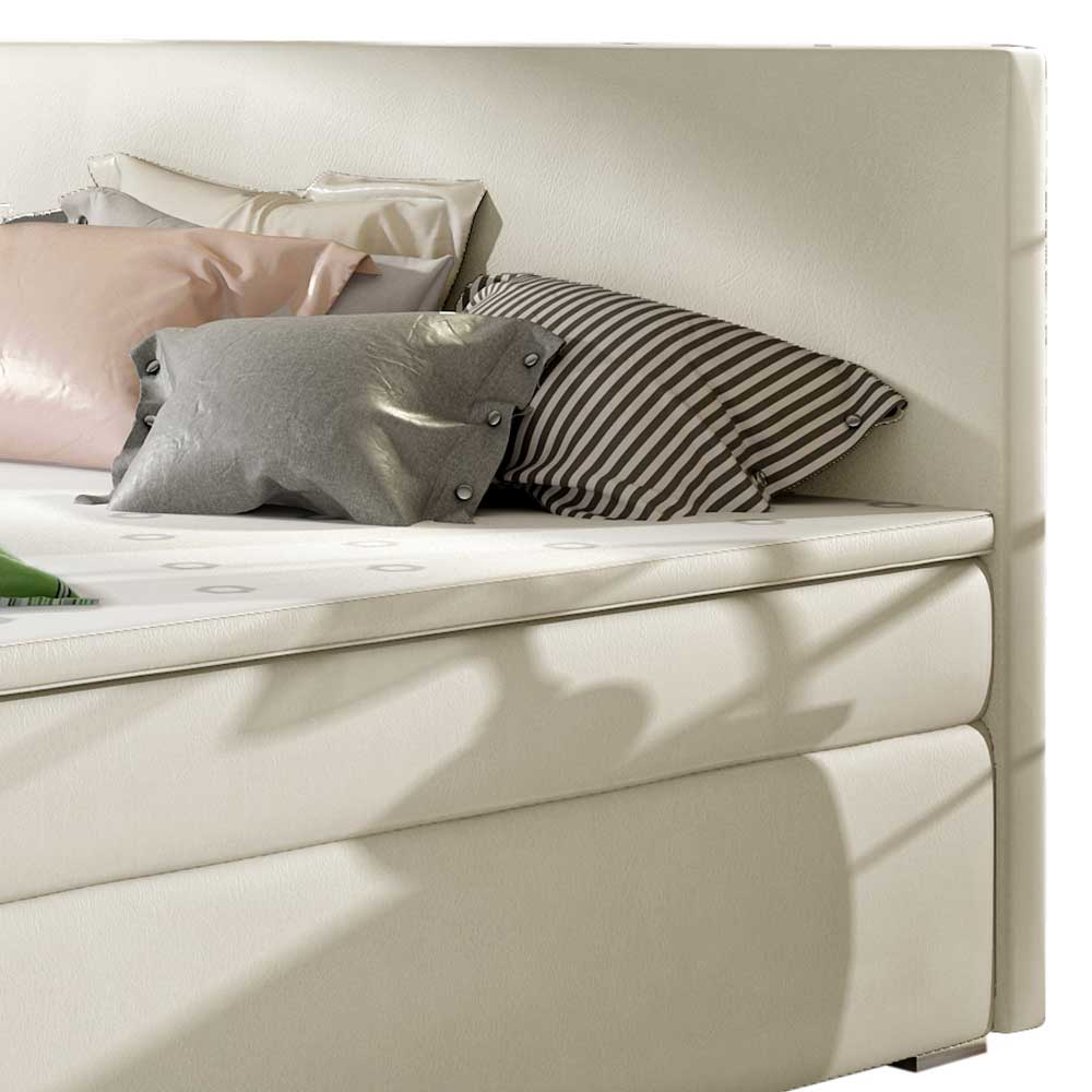 Kunstleder-Boxbett in Cremeweiß - Jegga