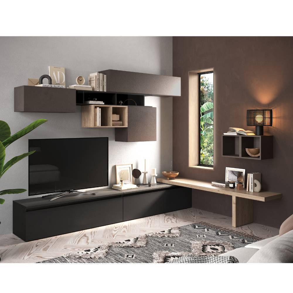 Wohnzimmer Wohnwand Kombination modern - Camlary (elfteilig)